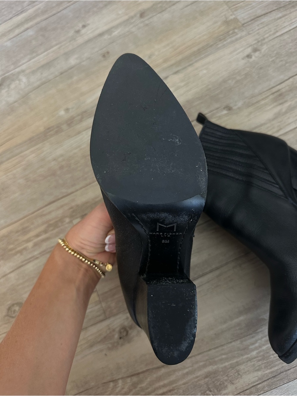 Marc Fisher Black Block Heel Chelsea Ankle Boots - Picture 4 of 4
